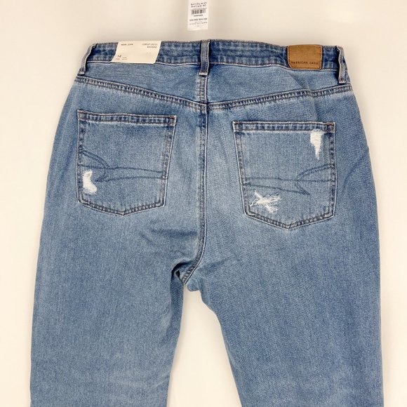 AE High Rise Distressed Mom Jean X-Long with Comfort Stretch Waistband - Picture 5 of 9